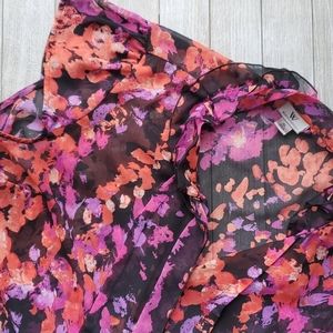 Worthington Shear Button Down Blouse